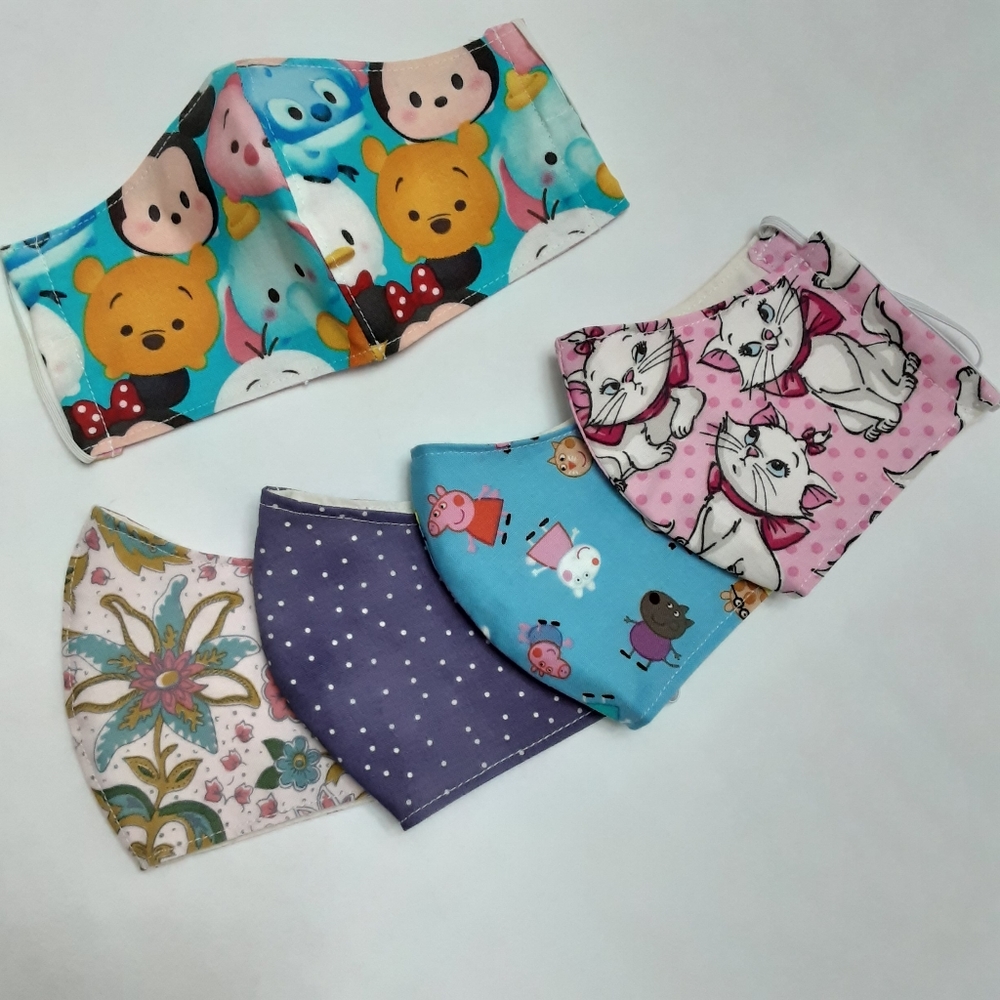 5 girls Face Mask, Face Coverings sz.3-6